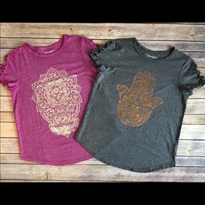 MUDD 16 1/2 + Girl's Lot 2 Tops Hamsa NEW XL